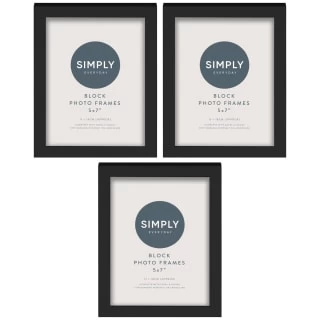Simply Everyday 5 X 7" Block Frames 3pk - Black 1 Simply Everyday 5 X 7" Block Frames 3pk - Black