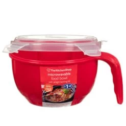 B&M Microwavable Food Bowl With Handle -Hot Sale Household Items 304743 Microwavable Food Bowl with Handle red1