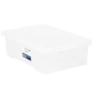 B&M Underbed Clear Storage Box With Lid 32L - Clear 1 B&M Underbed Clear Storage Box With Lid 32L - Clear