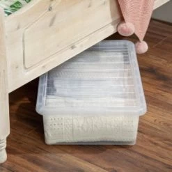 B&M Underbed Clear Storage Box With Lid 32L - Clear 7 B&M Underbed Clear Storage Box With Lid 32L - Clear -Hot Sale Household Items 314173 32l underbed storage box with lid clear 4