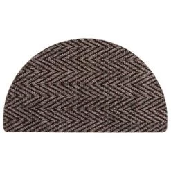 B&M Half Moon Indoor Chevron Doormat 40 X 70cm -Hot Sale Household Items 319759 Half Moon Indoor Chevron Mat 40x70cm brown