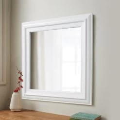 B&M Dorset Square Mirror - White