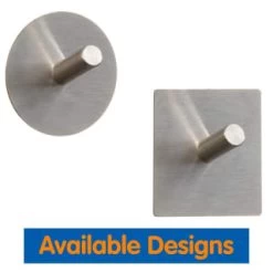 B&M Metal Adhesive Hooks 4pk - Square -Hot Sale Household Items 332165 metal adhesive hoot set of 4 round