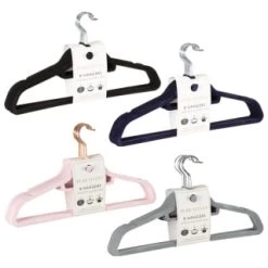 B&M Pure Velvet Hangers 8pk - Black -Hot Sale Household Items 333534 8pk velvet hangers group