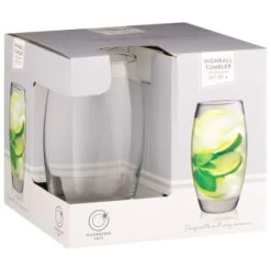B&M Curved Hiball Glasses 4pk -Hot Sale Household Items 338803 set of 4 highball tumblers