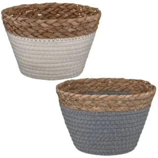 B&M Mini Cotton Wicker Basket - Cream 2 B&M Mini Cotton Wicker Basket - Cream - Image 2