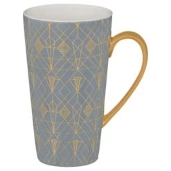 B&M Art Deco Latte Mug - Charcoal