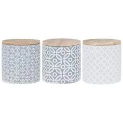 B&M Embossed Geometric Storage Canisters 3pc 8 B&M Embossed Geometric Storage Canisters 3pc -Hot Sale Household Items 356821 storage canisters geo grey 3