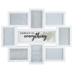 B&M Multi Aperture Photo Frame 8pc - Family Is Everything -Hot Sale Household Items 362635 8 aperture quote frame family is everything white