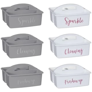 B&M Grey Slogan Cleaning Caddy - Freshen Up 2 B&M Grey Slogan Cleaning Caddy - Freshen Up - Image 2