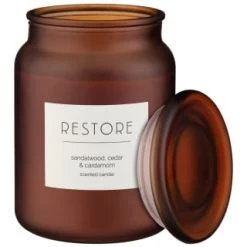 B&M Large Spa Scented Candle - Amber - Restore -Hot Sale Household Items 368679 large spa candle restore 3