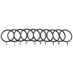 B&M Metal Curtain Rings 10pk - Black -Hot Sale Household Items 369327 metal curtain rings black 3