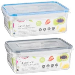 B&M Clip Top Food Containers 4pk - Blue -Hot Sale Household Items 369681 4pk clip top food containers group