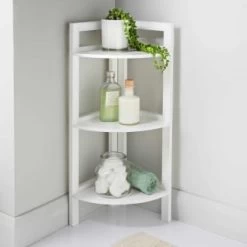 Maine 3 Tier Corner Shelving - White