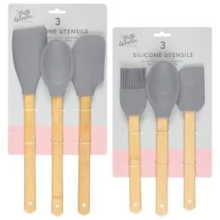B&M Betty Winters Silicone Utensils 3pk - Grey -Hot Sale Household Items 369972 3pk betty winters silicone utensils grey main