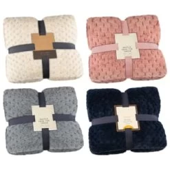 B&M Waffle Faux Fur Throw - Navy -Hot Sale Household Items 372937 372948 372950 waffle faux fur throw group
