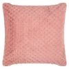 Waffle Faux Fur Cushion - Blush