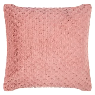 Waffle Faux Fur Cushion - Blush 1 Waffle Faux Fur Cushion - Blush