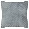 Waffle Faux Fur Cushion - Grey
