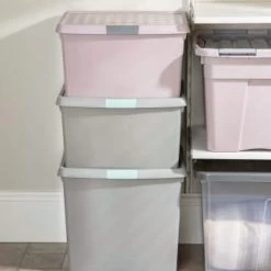 B&M Waffle Clip Box 25.5L - Blush -Hot Sale Household Items 375471 blush 25 5l waffle clip box 6