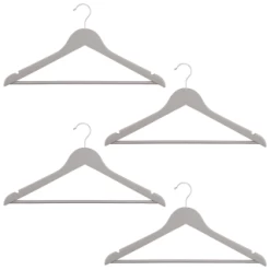 B&M Matte Grey Wooden Hangers 4pk -Hot Sale Household Items 376023 wooden hangers 4pk group