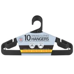 B&M Jumbo Hangers 10pk - Black -Hot Sale Household Items 376555 10pk strong clothes hangers blacks 2