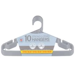 B&M Jumbo Hangers 10pk - Grey -Hot Sale Household Items 376556 10pk strong clothes hangers grey 2