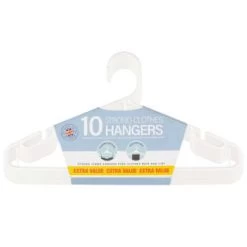 B&M Jumbo Hangers 10pk - White -Hot Sale Household Items 376557 10pk strong clothes hangers white 2