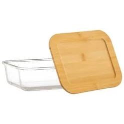 B&M Rectangular Glass Food Containers With Bamboo Lids 2pk -Hot Sale Household Items 376824 2pk regular glass food containers