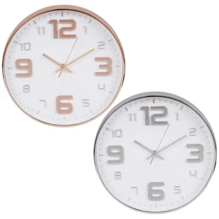 B&M Embossed Clock - Silver 2 B&M Embossed Clock - Silver - Image 2