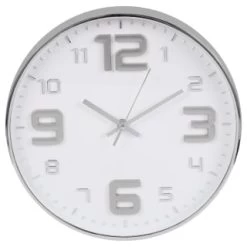 B&M Embossed Clock - Silver