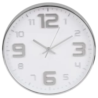 B&M Embossed Clock - Silver 1 B&M Embossed Clock - Silver
