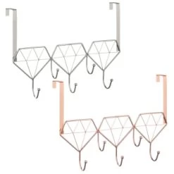 B&M Diamond Geo Overdoor Hooks - Rose Gold -Hot Sale Household Items 377705 diamon geo over door hook main