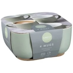Simply Everyday Gloss Mugs 4pk - Sage -Hot Sale Household Items 380123 4pk simply everyday mugs sage 2
