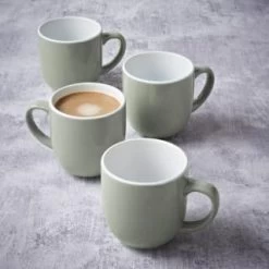 Simply Everyday Gloss Mugs 4pk - Sage -Hot Sale Household Items 380123 4pk simply everyday mugs sage