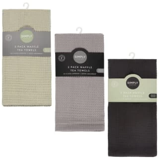 Simply Everyday Waffle Tea Towels 3pk - Black 4 Simply Everyday Waffle Tea Towels 3pk - Black - Image 4