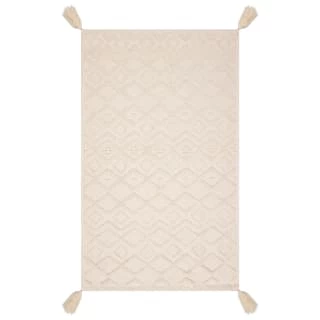 B&M Homestead Embossed Tea Towels With Tassels 2pk - Natural 2 B&M Homestead Embossed Tea Towels With Tassels 2pk - Natural - Image 2