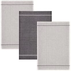 B&M Grey Check Tea Towels 3pk -Hot Sale Household Items 380305 3pk check tea towels grey 2