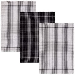 Hot Sale Household Items -Hot Sale Household Items 380307 3pk check tea towels black 2