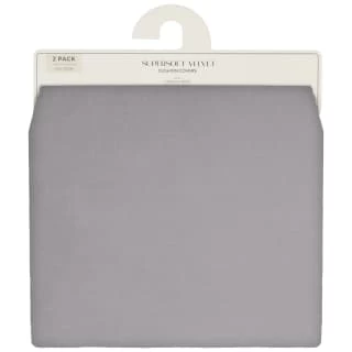 Supersoft Velvet Cushion Covers 2pk - Grey 1 Supersoft Velvet Cushion Covers 2pk - Grey