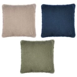B&M Cotton Waffle Cushion - Green -Hot Sale Household Items 380445 380640 380486 cotton waffle cushion main