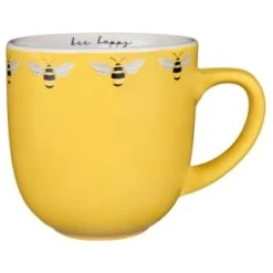 B&M Bee Happy Printed Mugs - 4pk -Hot Sale Household Items 380506 4pk printed mugs bee happy yellow