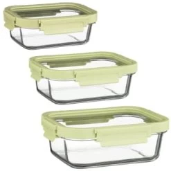 B&M Green Glass Food Container - Medium -Hot Sale Household Items 380662 380663 380664 glass food container green medium