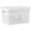 B&M Large Rectangular Spot Storage Basket - White