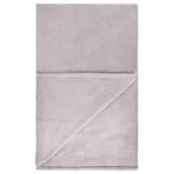B&M Cosy At Home Silver Teddy Throw -Hot Sale Household Items 388657 teddy throw silver 3
