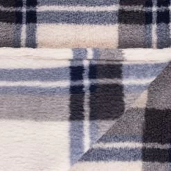 Simply Everyday Check Sherpa Throw - Navy -Hot Sale Household Items 388694 navy check sherpa throw 4