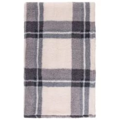 Simply Everyday Check Sherpa Throw - Grey -Hot Sale Household Items 388697 grey check sherpa throw 2