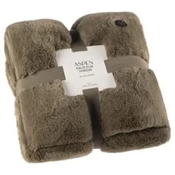 B&M Aspen Faux Fur Throw - Sage