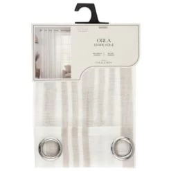 Orla Natural Stripe Voile 55 X 90" - White