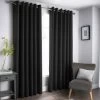 B&M Oxford Black Black Out Curtains With Eyelets 46 X 54"